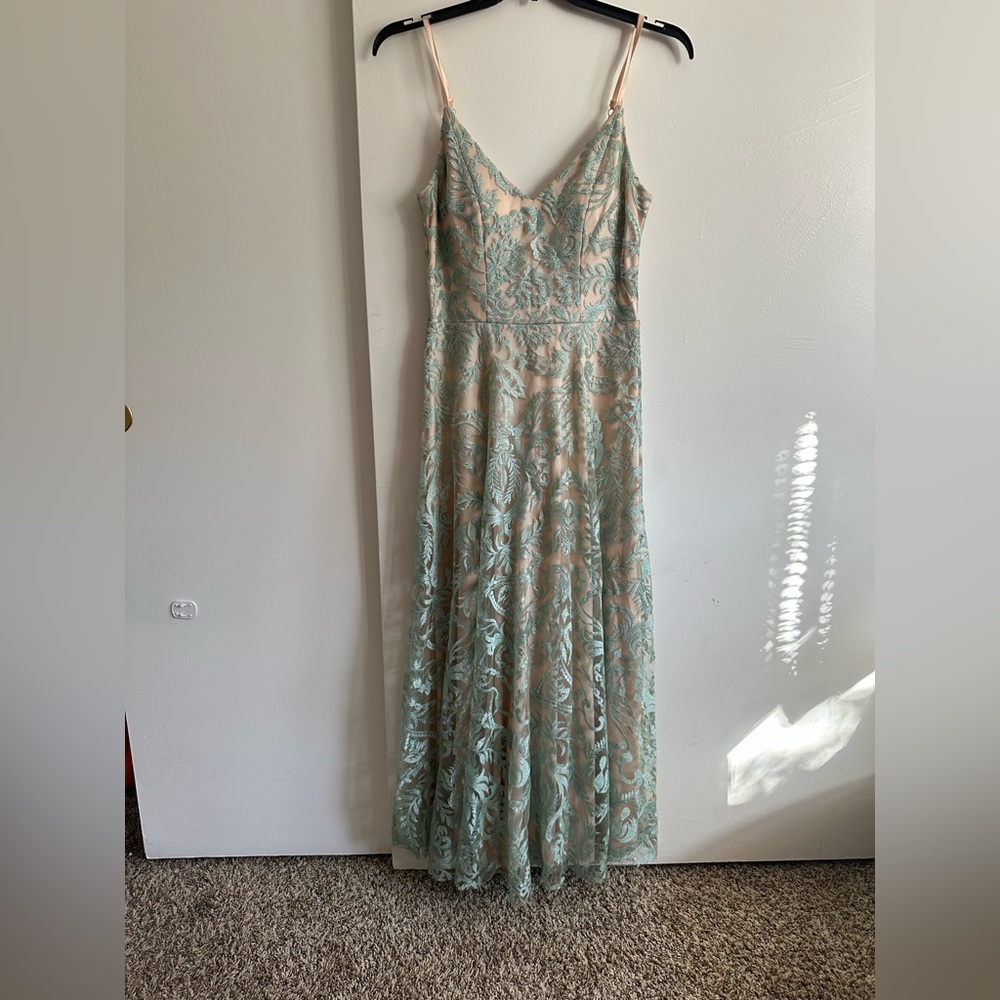 Speechless Mint Green Lace Maxi Dress Wedding Prom Dress